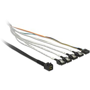 DeLOCK Kabel mini SAS HD SFF-8643 > 4 x SATA 7 Pin + Sideband 0,5 m Me