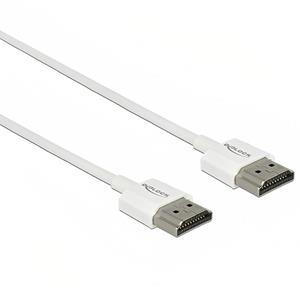 Delock HDMI kabel slimline - 1 meter - Wit - 