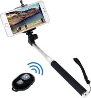 Selfie stick LogiLink BT0034 8.7 cm 1/4 inch Zwart/zilver incl. handlus