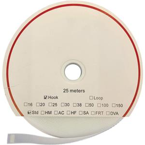 FASTECH T0102500000325 Klittenband Om vast te plakken Hotmelt Haakdeel (l x b) 25000 mm x 25 mm Wit 25 m