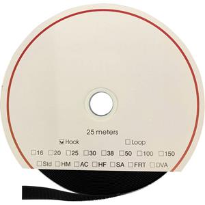 FASTECH T0105099990225 Klittenband Om vast te plakken Acrylaat Haakdeel (l x b) 25000 mm x 50 mm Zwart 25 m