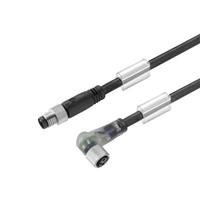 Weidmüller 1877250150 Sensor/actuator connector, geassembleerd M8 Aantal polen (sensoren): 3 Stekker, recht, Bus, haaks 1.50 m 1 stuk(s)