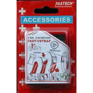 FASTECHÂ 688-330KC Klittenband Met riem Haak- en lusdeel (l x b) 300 mm x 25 mm Zwart, Rood 2 stuk(s)