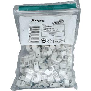 Kopp 345604080 Spijkerclip 345604080 Bundel-Ø (bereik) 7 tot 10 mm Grijs 100 stuk(s)