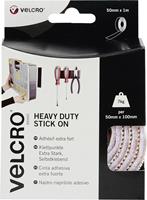 VELCRO® brand VEL-EC60242 Klittenband om vast te plakken Haak- en lusdeel, Extra sterk (l x b) 1000 mm x 50 mm Wit 1 m