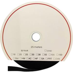 FASTECH T0102599990125 Klittenband Om op te naaien Haakdeel (l x b) 25000 mm x 25 mm Zwart 25 m