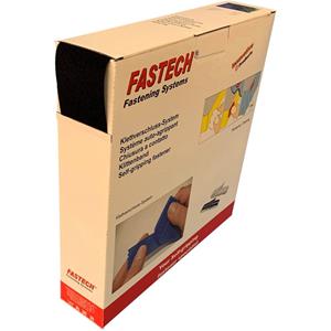 FASTECH B50-SK--JV999925 Klittenband Om vast te plakken Acrylaat Jersey (l x b) 25 m x 50 mm Zwart 25 m