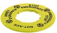 pizzatoelettrica Bezeichnungsschild rund (Ø) 60mm STOP EMERGENZA, ARRET D´URGENCE, NO