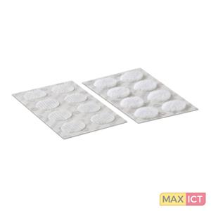 Velcro Klettpunkte zum Aufkleben Haft- und Flauschteil (Ø) 16mm Weiß 16 Paar