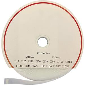 Fastech T0103000000225 Klittenband om vast te plakken Haakdeel (l x b) 25000 mm x 30 mm Wit 25 m
