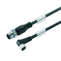 Weidmüller 9456670300 Sensor/actuator connector, geassembleerd M12 Aantal polen (sensoren): 4 Stekker, recht, Bus, haaks 3.00 m 1 stuk(s)