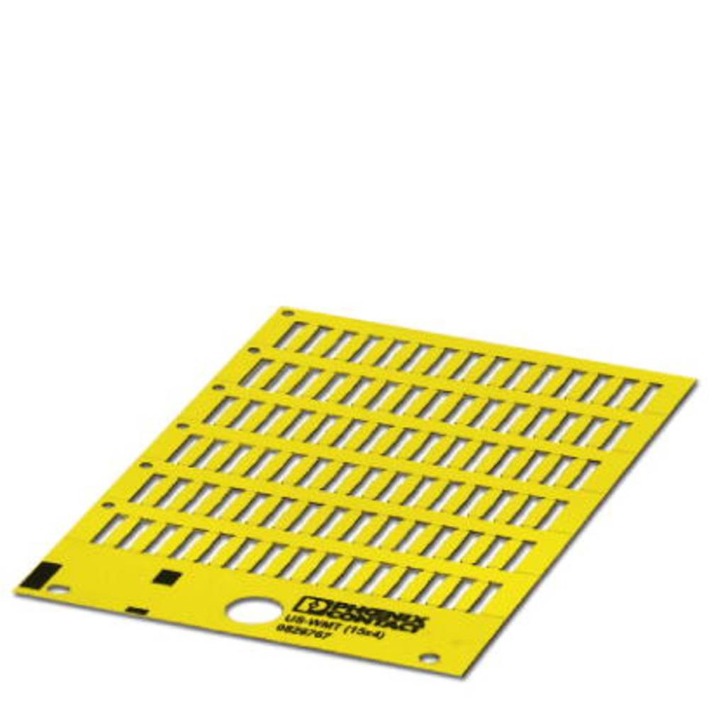 phoenixcontact Phoenix Contact 0828954 US-WMT (15X4) YE Adermarkering Montagemethode: Schuiven Markeringsvlak: 15 x 4 mm Geel Aantal markeringen: 840 10 stuk(s)
