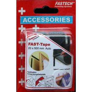 FASTECH 908-330 Klittenband Om vast te plakken Hotmelt Haak- en lusdeel (l x b) 500 mm x 20 mm Zwart 1 paar