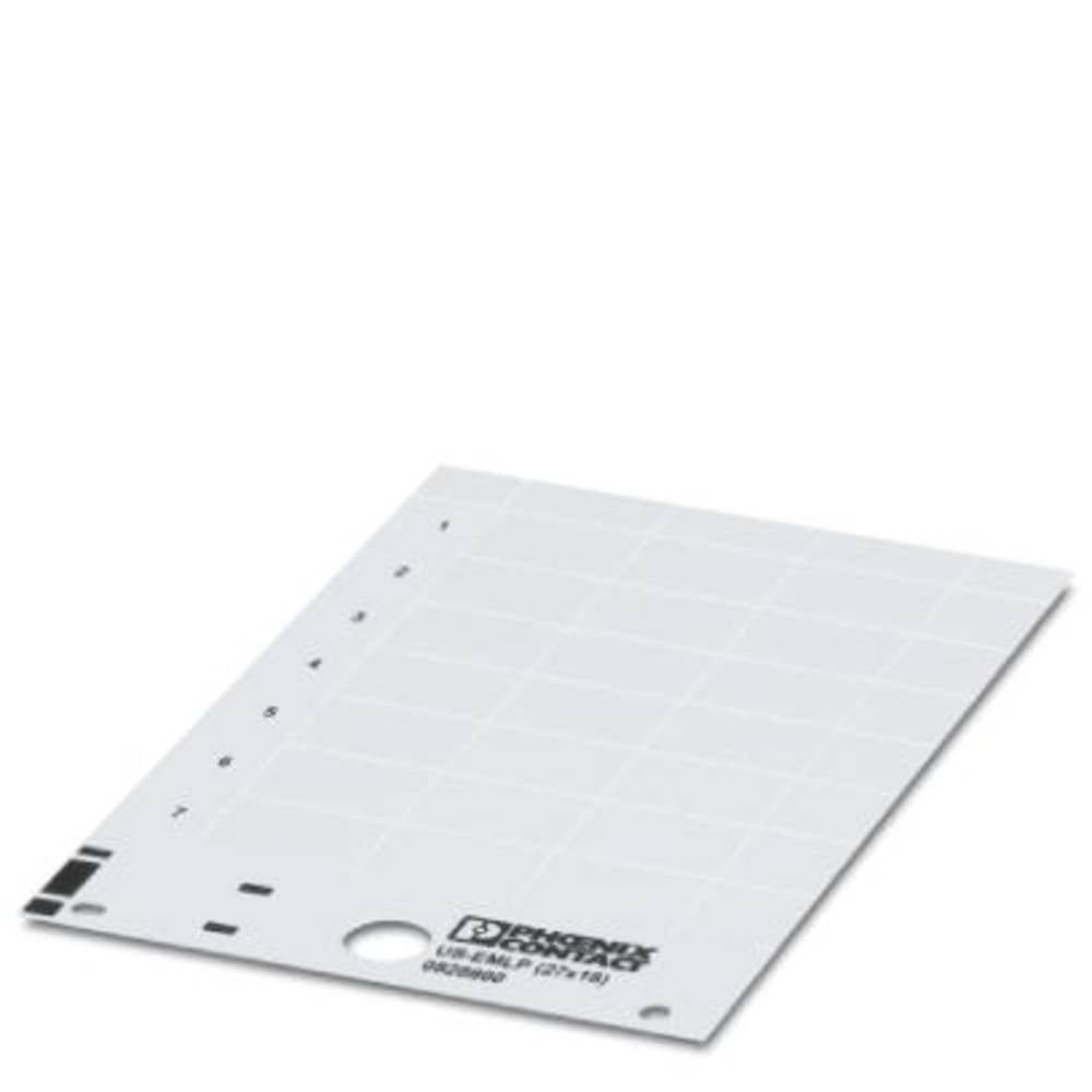 phoenixcontact Phoenix Contact 0828909 US-EMLP (100X60) YE Apparaatmarkering Montagemethode: Plakken Markeringsvlak: 10 x 60 mm Geel Aantal markeringen: 20 10 katernen