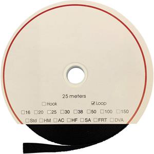 FASTECH T0202099990325 Klittenband Om vast te plakken Hotmelt Lusdeel (l x b) 25000 mm x 20 mm Zwart 25 m