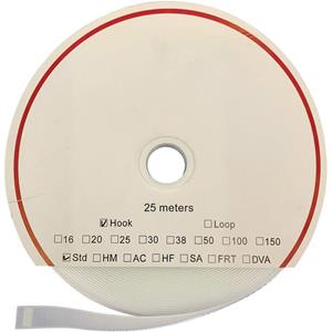 FASTECH T0101600000225 Klettband zum Aufkleben Acrylat Haftteil (L x B) 25000mm x 16mm Weiß 25m V658251