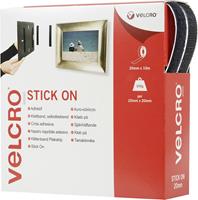 VELCRO® brand VEL-EC60220 Klittenband om vast te plakken Haak- en lusdeel (l x b) 10000 mm x 20 mm Zwart 10 m