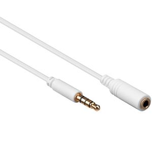 Goobay Audio 4-polige Jack 3,5mm verlengkabel 0,5m wit