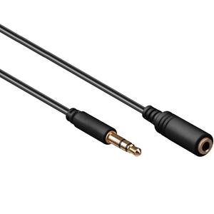 Goobay Audio 3-polige Jack 3,5mm verlengkabel 0,5m zwart