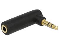 Delock 65364 65364 Jackplug Audio Adapter [1x Jackplug male 3,5 mm - 1x Jackplug female 3,5 mm] Zwart