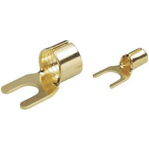 TRU Components 1577786 Vorkkabelschoen 6 mm ² Gat diameter=7 mm OngeÃ¯soleerd Goud 1 stuks