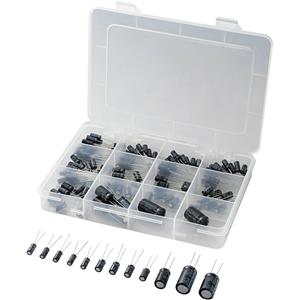 Trucomponents Elektrolytische condensator assortiment Radiaal bedraad 20 % TRU COMPONENTS 442896 148 onderdelen