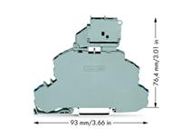 wago Doppelstock-Sicherungsklemme 6.20mm Zugfeder Belegung: N, L Grau 25St.