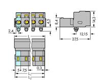 Wago Stiftleiste (Standard) 2081 Polzahl Gesamt 3 Rastermaß: 7.50mm 100St.