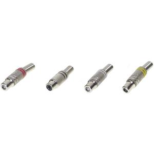 trucomponents TRU COMPONENTS 1601059 Cinch-connector Koppeling, recht Aantal polen: 2 Mono Rood, Zwart, Geel, Wit 4 stuk(s)