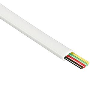 4-Aderige platte telefoonkabel 100m Wit