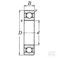fag Rillenkugellager einreihig Bohrungs-Ø 25mm Außen-Durchmesser 47mm Drehzahl (max.) 10