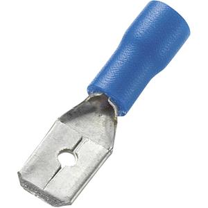 Trucomponents TRU COMPONENTS 745424 Vlakstekker (plat) Insteekbreedte: 6.4 mm Insteekdikte: 0.8 mm 180 Â° Deels geÃ¯soleerd Blauw 100 stuks