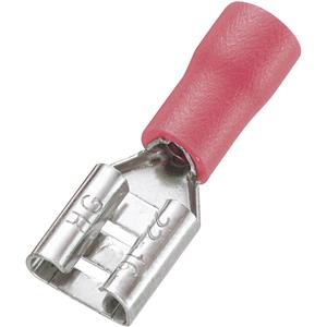 Trucomponents TRU COMPONENTS FDD1.25-250 Vlakstekker Insteekbreedte: 6.4 mm Insteekdikte: 0.8 mm 180 Â° Deels geÃ¯soleerd Rood 100 stuks
