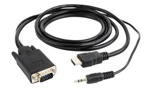 Cablexpert HDMI naar VGA + 3,5mm Jack kabel / zwart - 1,8 meter