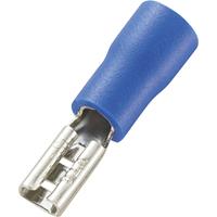TRU COMPONENTS FDD2-110(8) Vlakstekker Insteekbreedte: 2.8 mm Insteekdikte: 0.8 mm 180 Â° Deels geÃ¯soleerd Blauw 100 stuks