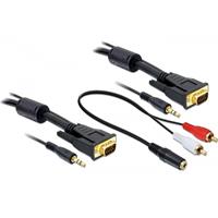 goobay VGA / Klinke Anschlusskabel [1x VGA-Stecker, Klinkenstecker 3.5mm - 1x VGA-Stecker, Klinkenst