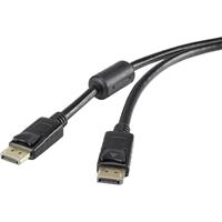 Renkforce DisplayPort Aansluitkabel DisplayPort stekker, DisplayPort stekker 3.00 m Zwart RF-4212204 Vergulde steekcontacten, Met Ferrietkern DisplayPort-kabel