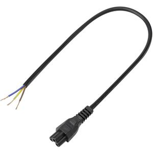 trucomponents Netz-Anschlusskabel Kleeblatt-Buchse C5 - Kabel, offenes Ende Gesamtpolzahl: 2 + PE Schwarz 50cm 1St