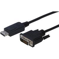 digitus DisplayPort / DVI Anschlusskabel [1x DisplayPort Stecker - 1x DVI-Stecker 24+1pol.] 1.00m Sc
