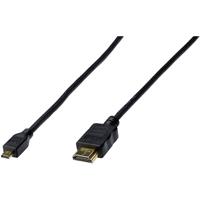 Kabel HDMI Digitus AK-330115-010-S [1x HDMI-stekker - 1x HDMI-stekker D micro] 1 m Zwart