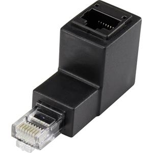 renkforce RJ45 Netzwerk Adapter CAT 5e 90° nach unten gewinkelt [1x RJ45-Stecker - 1x RJ45-Buchse]