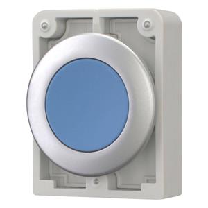 Eaton 182947 M30C-FDR-B Drukschakelaar Plat, Rond, Verchroomd Blauw 1 stuk(s)