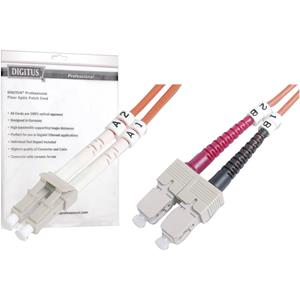 DIGITUS LWL Patchkabel, LC-Duplex - SC-Duplex, OM2, 3,0 m
