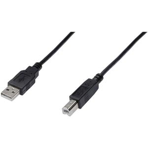 digitus USB 3.0 Anschlusskabel [1x USB 2.0 Stecker A - 1x USB 3.0 Stecker B] 1.00m Schwarz Rund, dop