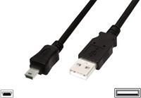 Digitus ASSMANN Electronic AK-300130-010-S 1m Mini-USB B USB A Zwart USB-kabel