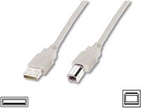 DIGITUS USB 2.0 Anschlusskabel, USB-A - USB-B Stecker, 1,0 m
