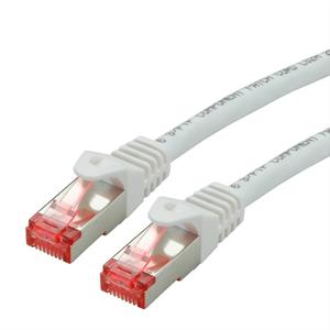 Roline 21.15.2660 RJ45 Netzwerkkabel, Patchkabel CAT 6 S/FTP 0.50m Weiß, Schwarz