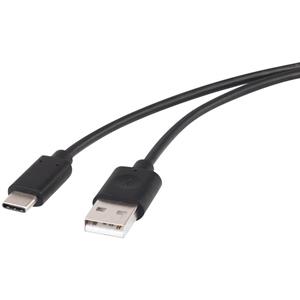 renkforce USB 2.0 Anschlusskabel [1x USB 2.0 Stecker A - 1x USB-C™ Stecker] 1.00m Schwarz vergolde