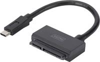 Digitus USB 3.1, Harde schijf, Schijf, Notebook Adapterkabel [1x USB 3.1 stekker Câ - 1x SATA-combi-bus 15+7-polig] Zwart