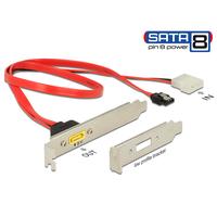 delock Slot bracket SATA 6 Gb/s 7 pin + Molex 2 pin power